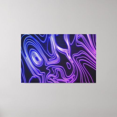 Neon Glow blue and purple Cyberpunk lines Canvas Print
