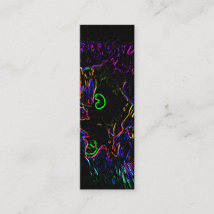Neon Glow Cat Bookmark Mini Business Card
