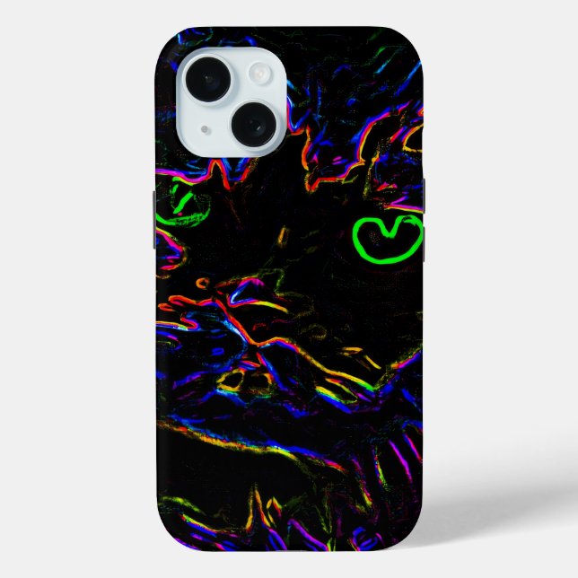 Neon Glow Cat Case-Mate iPhone Case (Back)