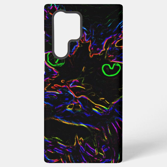 Neon Glow Cat Samsung Galaxy Case (Back)