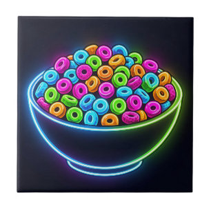 Neon Glow Cereal Bowl Ceramic Tile