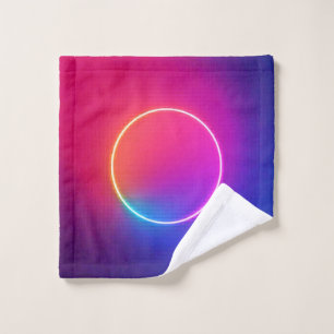 Neon Glow Circle Abstract Art Bath Towel Set