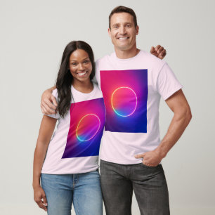 Neon Glow Circle Abstract Art T-Shirt