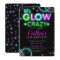 Neon Glow Crazy Girl Party Birthday Invitation