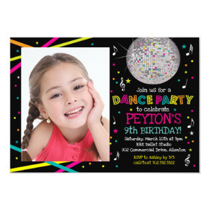 dance party invitations zazzle