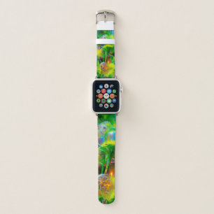 Neon Glow Dandelions in Dream Garden Apple Watch Band