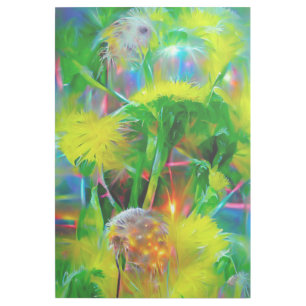 Neon Glow Dandelions in Dream Garden Gallery Wrap