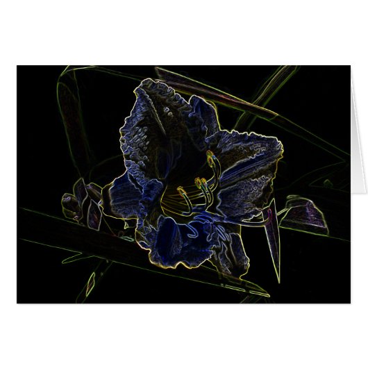 Neon Glow Daylily Flower Cards (Front Horizontal)
