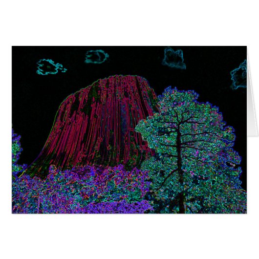 Neon Glow Devils Tower Cards (Front Horizontal)