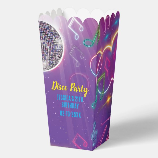 Neon Glow Disco Dance Birthday Party  Favor Boxes (Front)