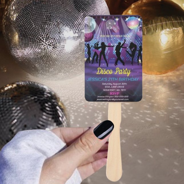 Neon Glow Disco Dance Birthday Party Hand Fan (Creator Uploaded)