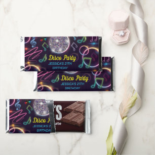 Neon Glow Disco Dance Birthday Party Hershey Bar Favors