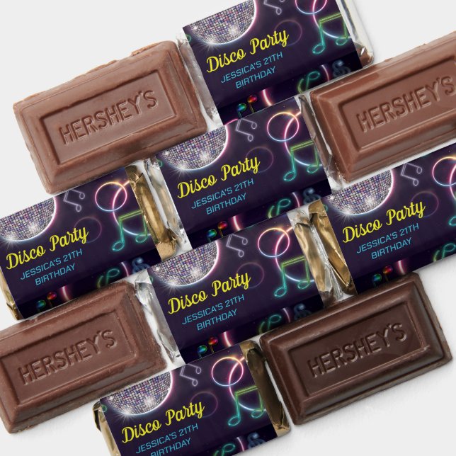 Neon Glow Disco Dance Birthday Party Hershey's Miniatures (Assorted)