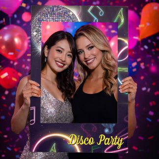 Neon Glow Disco Dance Birthday Party Selfie Frame