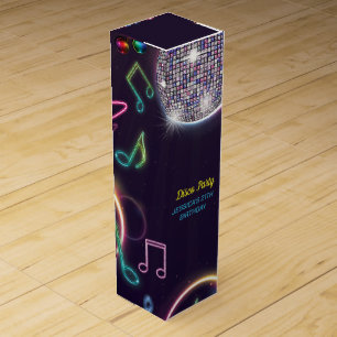 Neon Glow Disco Dance Birthday Party Wine Box