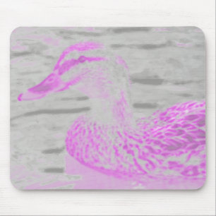 Neon Glow Duck Mouse Pad