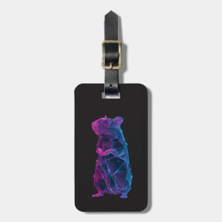 Neon Glow Hamster Sci-fi Luggage Tag
