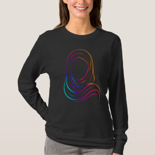 Neon Glow Hijab Silhouette Minimalist Art T-Shirt