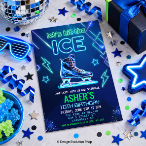 Neon Glow Ice Skating Birthday *Invitation ONLY* Invitation