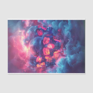 Neon Glow in Dark Skull Decoupage Tissue Paper