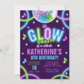 Neon Glow in the Dark Birthday Party Invitation (Front)