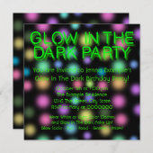 Neon Glow In The Dark Birthday Party Invitation (Front/Back)