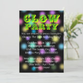 Neon Glow In The Dark Birthday Party Invitation (Standing Front)