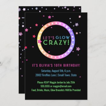 Neon Glow In The Dark Birthday Party | Kids Party Invitation by angela65 at Zazzle