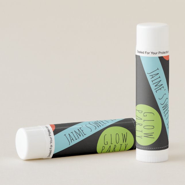Neon Glow In the Dark Birthday Party Lip Balm (Front)