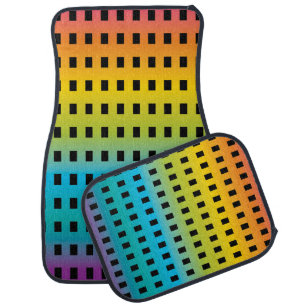 Neon glow in the dark colorful fluorescent 2 car floor mat