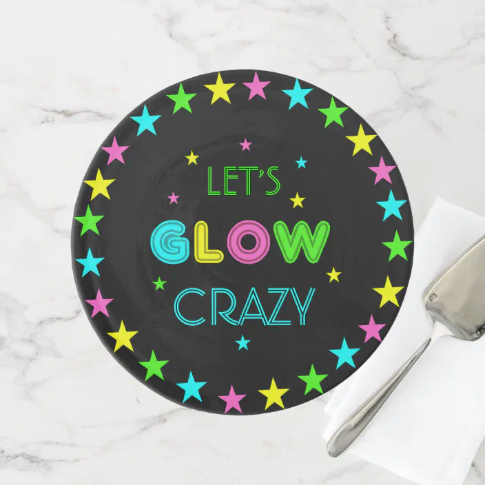 Neon Glow In The Dark Kids Birthday Party Cake Stand Zazzle Com