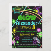 Neon Glow in the Dark Kids Birthday Party Invite (Front)