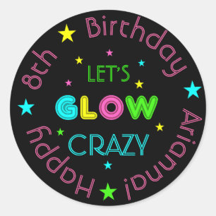 Neon Glow in the Dark Kids Birthday Sticker