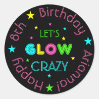 Neon Glow in the Dark Kids Birthday Sticker
