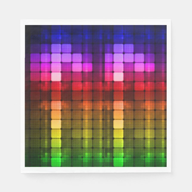 Neon Glow in the Dark, Rainbow Cheetah print Napkins (Front)