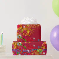 Smudge Burgundy Red Wrapping Paper