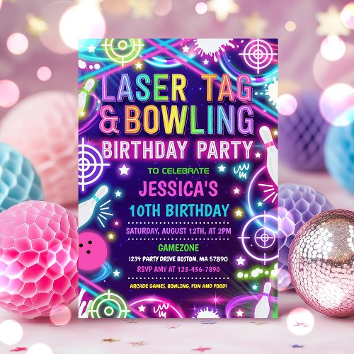 Neon Glow Laser Tag And Bowling Birthday Party 
