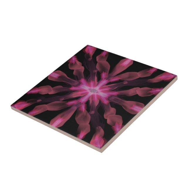 Neon Glow Light Sticks Abstract Design Ceramic Tile (Side)