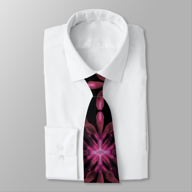 Neon Glow Light Sticks Abstract Design  Neck Tie (Tied)