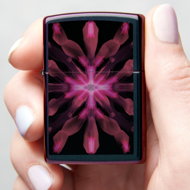 Neon Glow Light Sticks Abstract Design Zippo Lighter (In Hand)