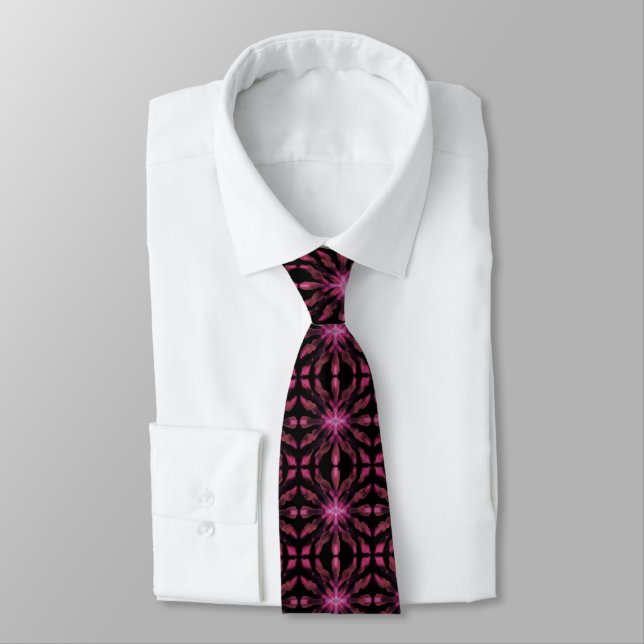 Neon Glow Light Sticks Abstract Pattern  Neck Tie (Tied)