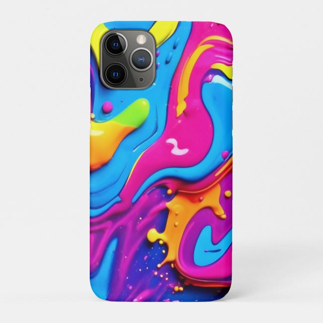 Neon Glow Liquid Splatter Artwork Case-Mate iPhone Case (Back)