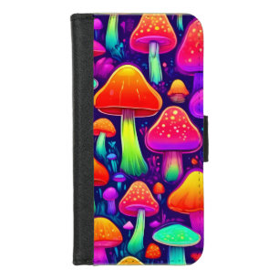 Neon Glow Mushroom Forest iPhone 8/7 Wallet Case
