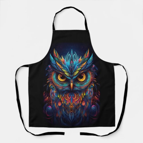 Neon Glow Owl Apron