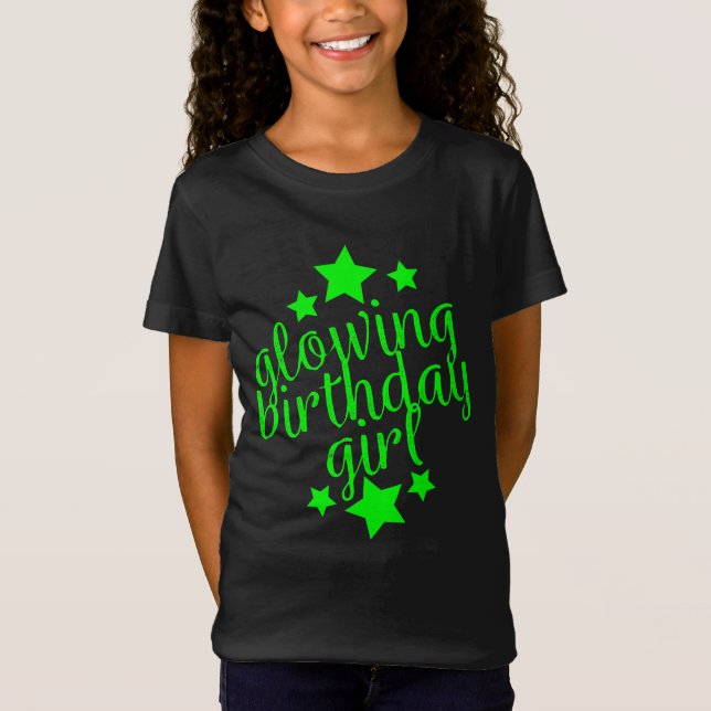 Neon Glow Party Birthday -  Girls Ruffle T-Shirt (Front)