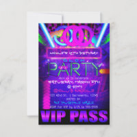 Glow Party Invitation / Neon Birthday Invitation / Blacklight