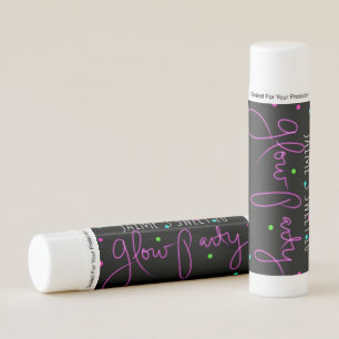 Neon Glow Party Hand Lettering Birthday Party Lip Balm