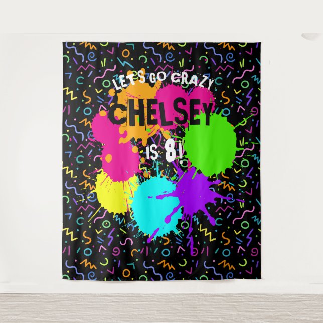 Neon Glow Photo Backdrop, Glow Party Back Drop (Front)