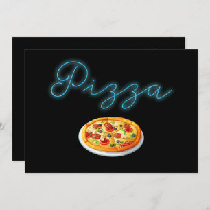 Neon Glow Pizza Invitation