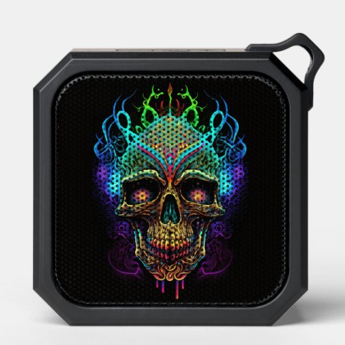 Neon Glow Psychedelic Skull Bluetooth Speaker